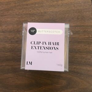 LM Locks & Mane Clip In Hair Extensions 18 Inch 100% Human Hair Butterscotch